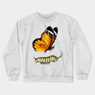 Butterfly and  caterpillar Crewneck Sweatshirt